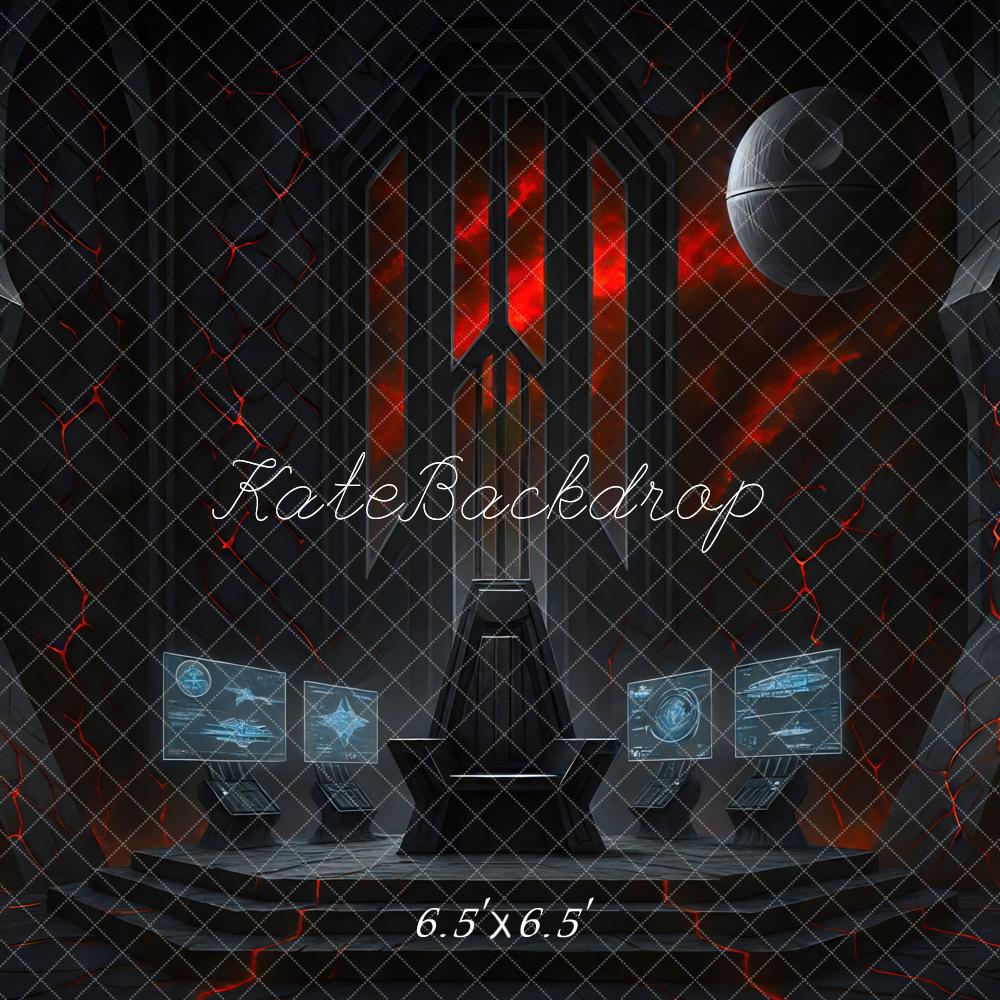 Kate Station Spatiale Science-fiction Noir Toile de fond conçue par Mini MakeBelieve - Kate Backdrop FR