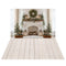 Kate Noël Cheminée Sapin Bougie Toile de fond+Beige Planche de bois Sol Toile de fond
