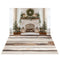 Kate Noël Cheminée Sapin Bougie Toile de fond+Bois Vieilli Beige Brun Sol Toile de fond