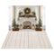 Kate Noël Cheminée Sapin Bougie Toile de fond+Beige Planche de bois Sol Toile de fond
