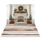 Kate Noël Cheminée Sapin Bougie Toile de fond+Bois Vieilli Beige Brun Sol Toile de fond