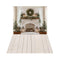Kate Noël Cheminée Sapin Bougie Toile de fond+Beige Planche de bois Sol Toile de fond