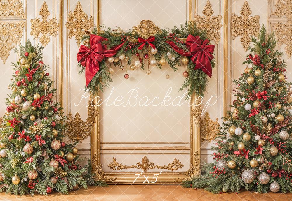 Kate Sapins de Noël Mur Rétro Or Toile de fond conçue par Emetselch