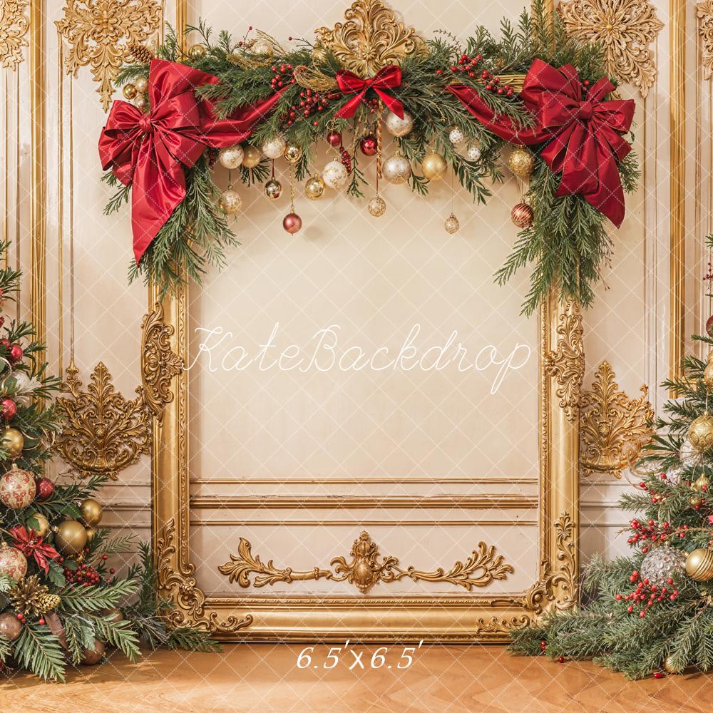 Kate Sapins de Noël Mur Rétro Or Toile de fond conçue par Emetselch