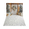 Kate Sapins de Noël Décorations Porte Toile de fond+Hiver Neige Blanche Sol Toile de fond