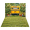 Kate Scolaire Bus Pommiers Livres Toile de fond+Vert Herbe Champ Sol Toile de fond