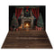 Kate Noël Cheminée Sapins Rideaux Toile de fond+Brun foncé Parquet Sol Toile de fond