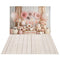 Kate Automne Citrouilles Fleurs Doré Toile de fond+Beige Planche de bois Sol Toile de fond