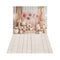 Kate Automne Citrouilles Fleurs Doré Toile de fond+Beige Planche de bois Sol Toile de fond