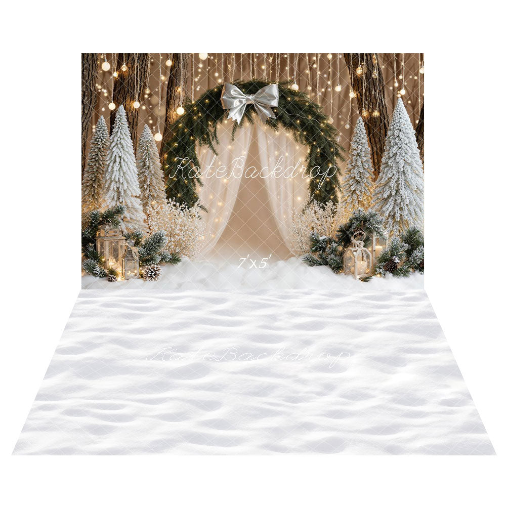Kate Noël Arche Sapins Neige Toile de fond+Hiver Neige Sol Blanc Toile de fond