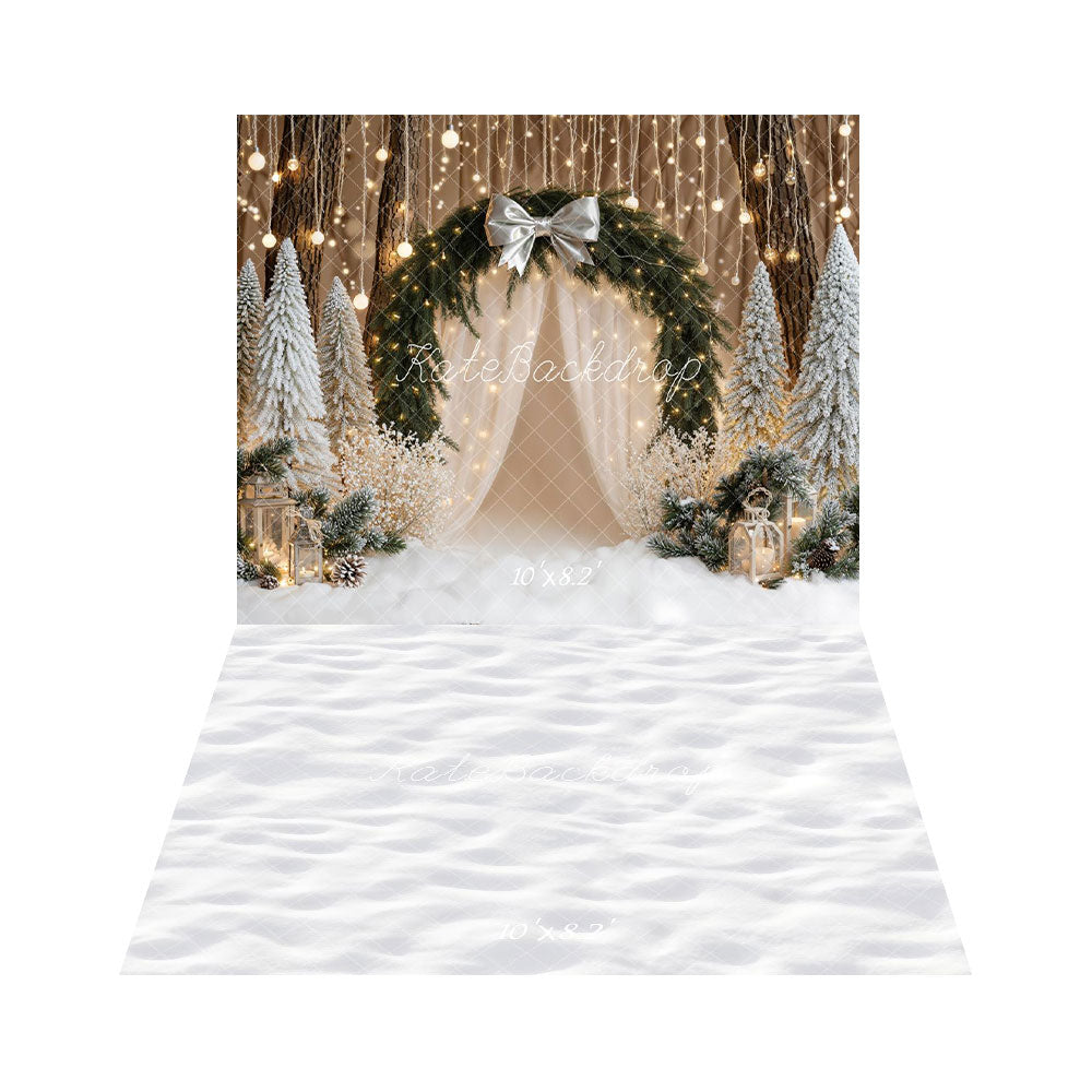 Kate Noël Arche Sapins Neige Toile de fond+Hiver Neige Sol Blanc Toile de fond