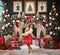 Kate Noël Cheminée Boules Cadres Sapins Toile de fond conçue par Mini MakeBelieve