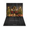Kate Noël Sapin Cheminée Cadeaux Toile de fond+Bois Noir Lignes Verticales Sol Toile de fond