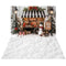 Kate Noël Stand Gourmand Sapins Neige Toile de fond+Hiver Neige Sol Toile de fond