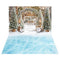 Kate Hiver Sapins Patins Arc Lumière Toile de fond+Hiver Surface Glacée Bleu Sol Toile de fond