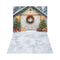 Kate Noël Grange Porte Lumière Sapins Toile de fond+Hiver Neige Blanc Sol Toile de fond
