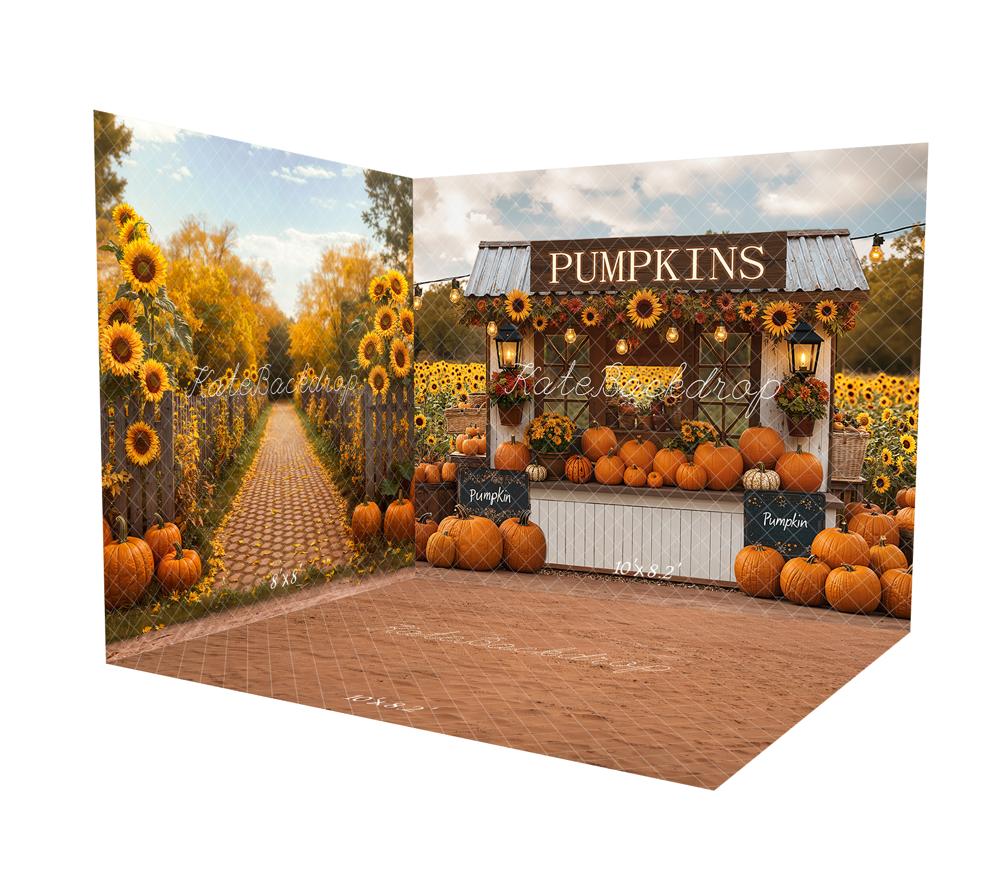 Kate Automne Citrouilles Tournesols Stand Ensemble de chambre - Kate Backdrop FR
