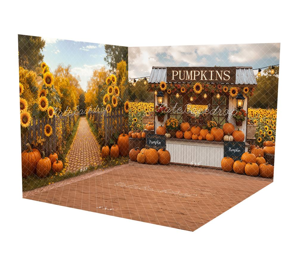 Kate Automne Citrouilles Tournesols Stand Ensemble de chambre - Kate Backdrop FR