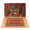 Kate Noël Cheminée Rétro Rideaux Toile de fond+Bois Tapis Floral Vintage Sol Toile de fond