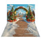 Kate Noël Arche Sapins Cadeaux Toile de fond+Chemin Briques Neige Sol Toile de fond