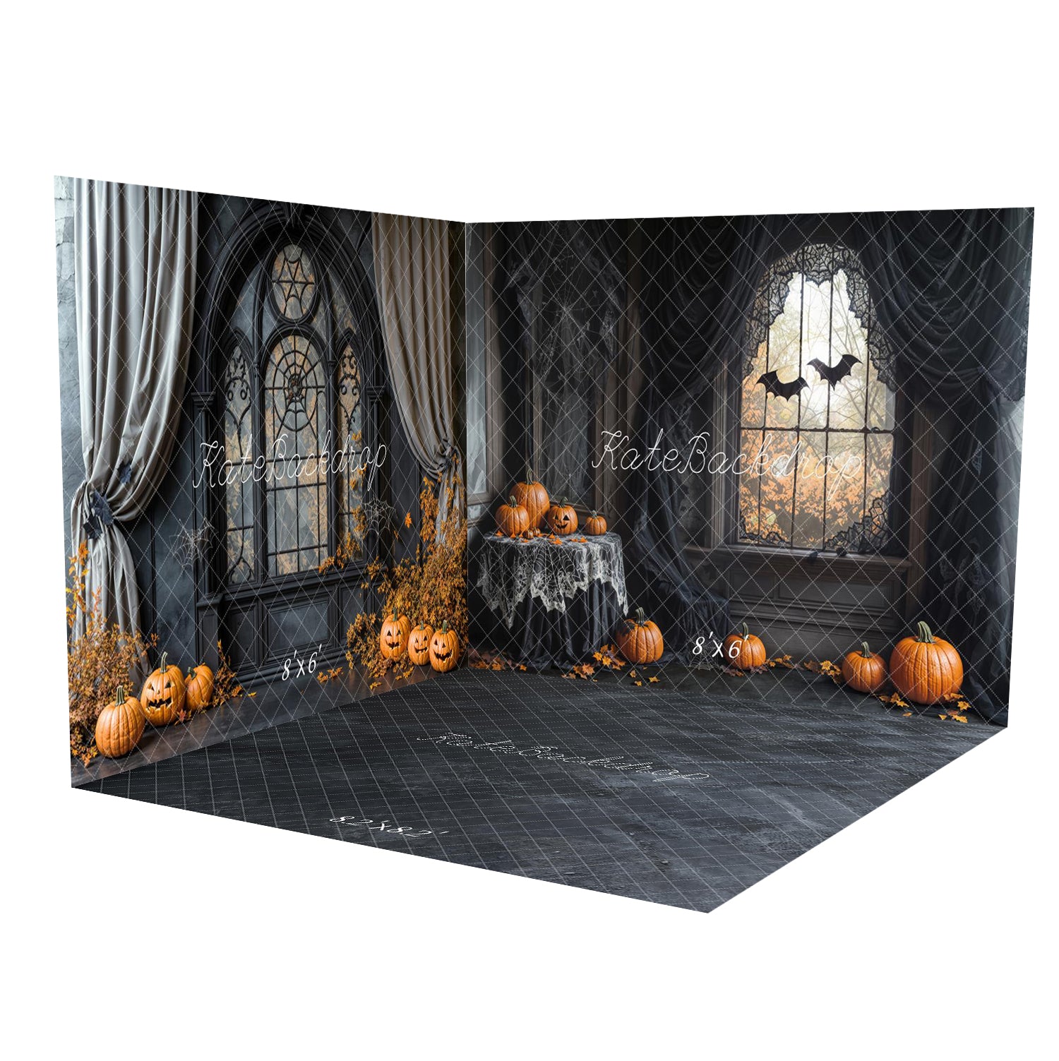 Kate Halloween Gothique Citrouilles Fenêtre Ensemble de chambre
