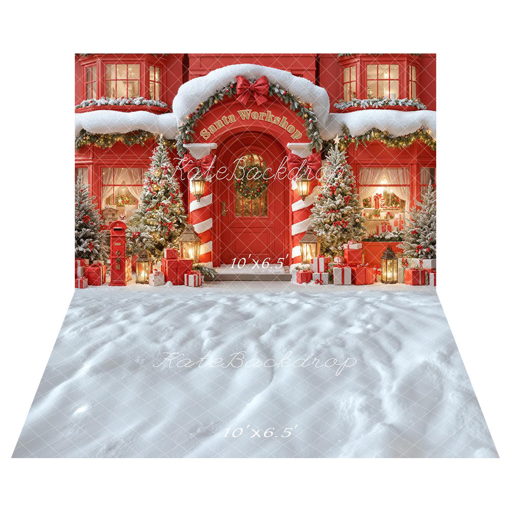 Kate Noël Atelier Rouge Lumière Toile de fond+Hiver Neige Texture Blanc Sol Toile de fond
