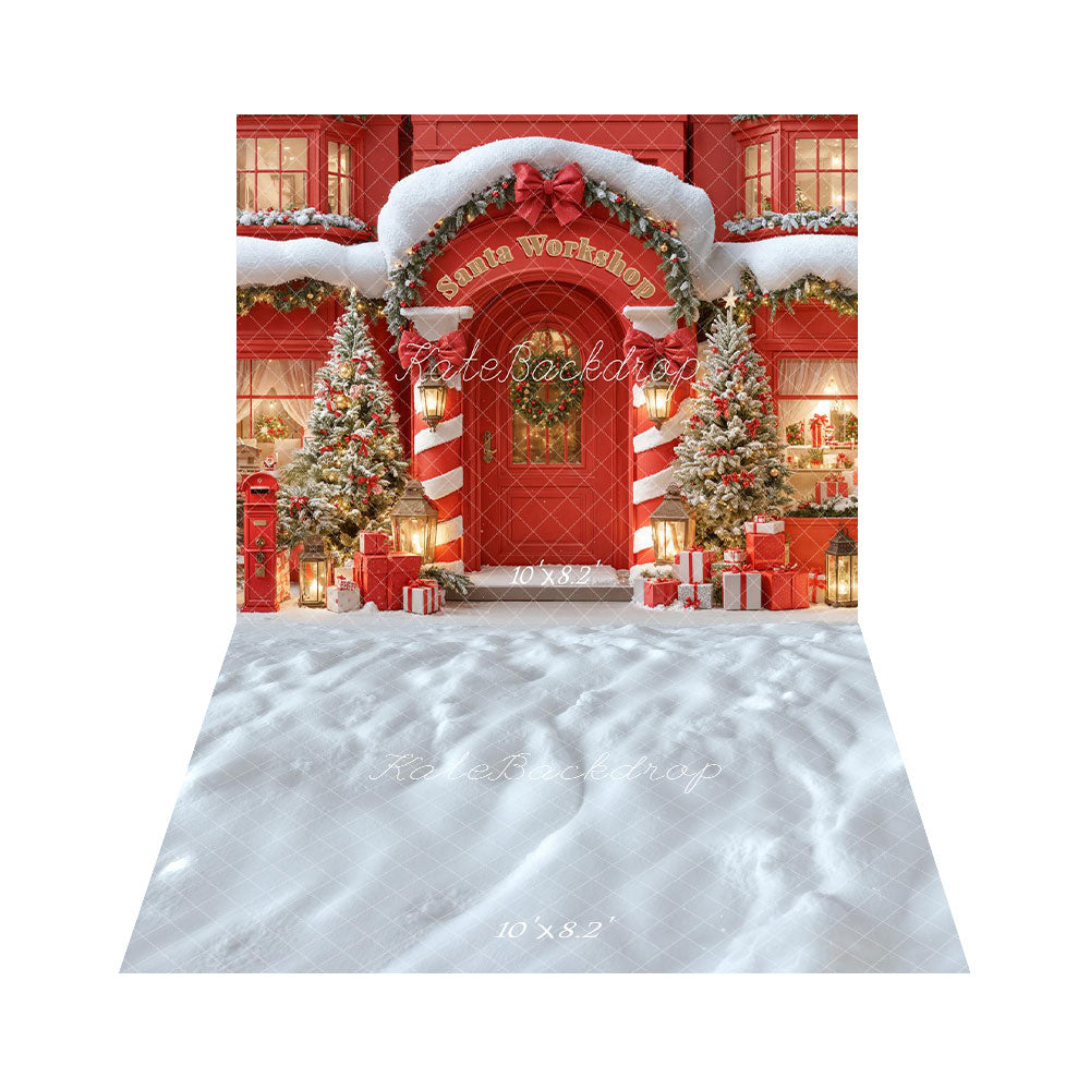 Kate Noël Atelier Rouge Lumière Toile de fond+Hiver Neige Texture Blanc Sol Toile de fond