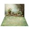 Kate Pâques Lapins Œufs Branches Fleurs Toile de fond+Floral Vert Abstrait Sol Toile de fond