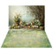 Kate Pâques Lapins Œufs Branches Fleurs Toile de fond+Floral Vert Abstrait Sol Toile de fond