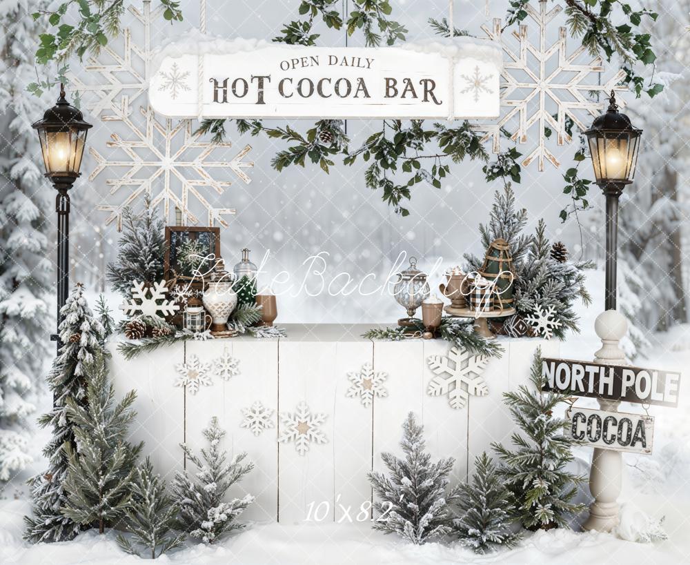 Kate Hiver Bar Cacao Forêt Neige Toile de fond conçue par Emetselch - Kate Backdrop FR