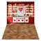Kate Saint Valentin Cuisine Rouge Cœurs Toile de fond+Bois Chevron Marron Sol Toile de fond