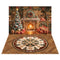 Kate Noël Cheminée Pain d'épice Toile de fond+Rond Floral Tapis de sol Toile de fond