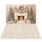 Kate Noël Cheminée Sapins Pain d'épice Toile de fond+Bois Beige Texture Sol Toile de fond