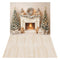 Kate Noël Cheminée Sapins Pain d'épice Toile de fond+Bois Beige Texture Sol Toile de fond