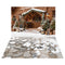 Kate Noël Chalet Sapins Boîtes Neige Toile de fond+Hiver Pierres Neige Sol Toile de fond - Kate Backdrop FR