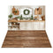 Kate Noël Cuisine Fenêtre Rustique Toile de fond+Bois Texture Brun Sol Toile de fond - Kate Backdrop FR