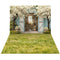 Kate Printemps Maison Fleurs Arbres Toile de fond+Prairie Herbe Fleurs Sol Toile de fond - Kate Backdrop FR