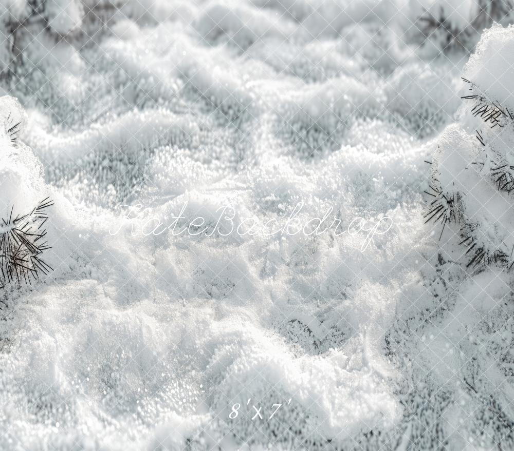 Kate Forêt Blanc Hiver Pays de neige Toile de fond en Vinyle
