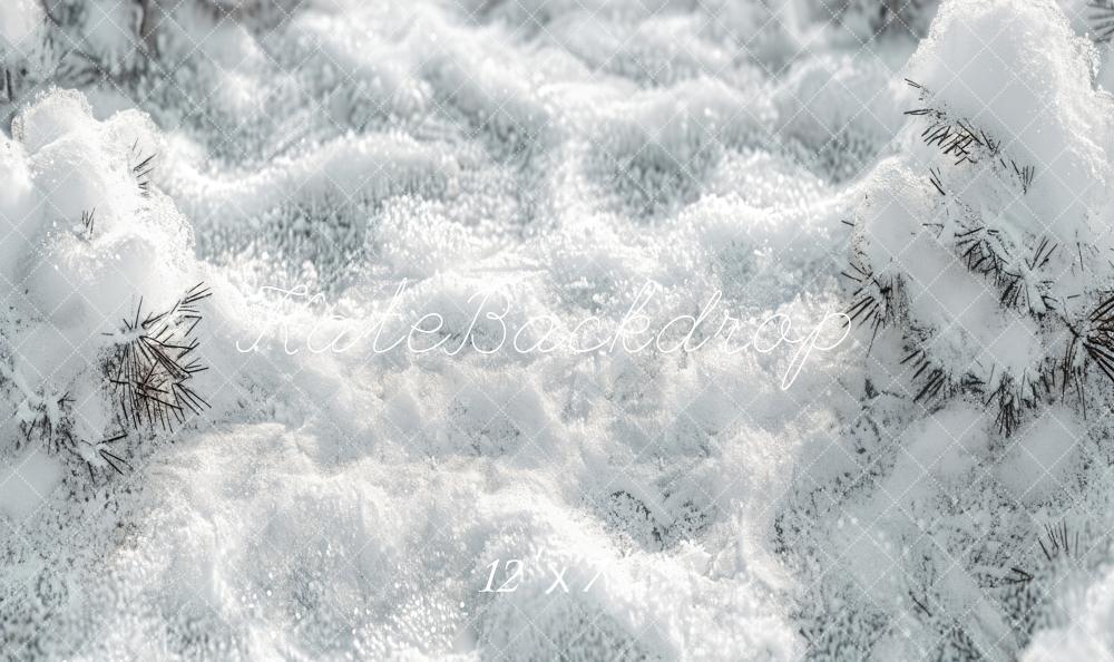 Kate Forêt Blanc Hiver Pays de neige Toile de fond en Vinyle