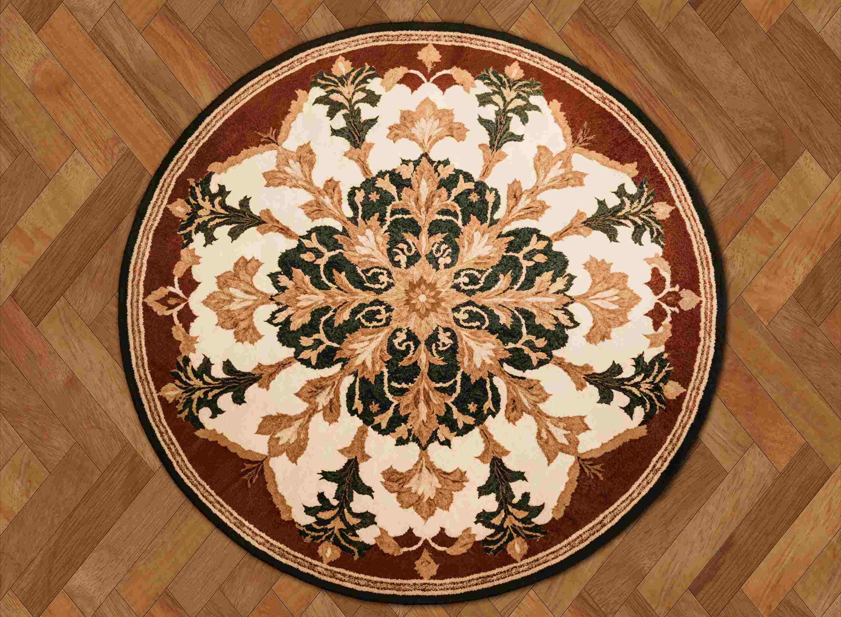 Kate Rond Rétro Floral Tapis de sol Fond en Vinyle - Kate Backdrop FR