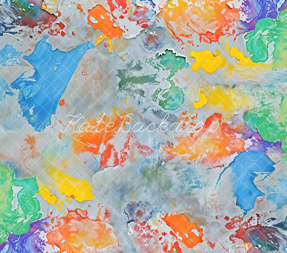 Kate Abstrait Peinture Coloré Sol Toile de fond en Vinyle