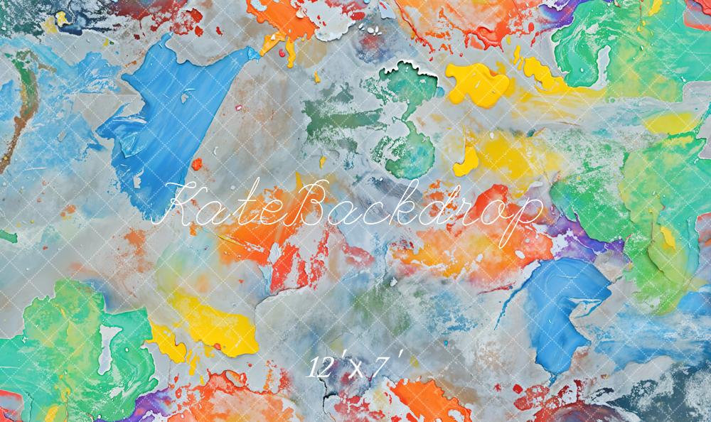 Kate Abstrait Peinture Coloré Sol Toile de fond en Vinyle