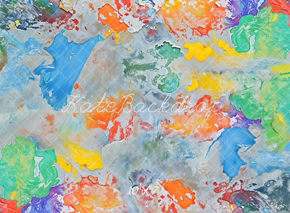 Kate Abstrait Peinture Coloré Sol Toile de fond en Vinyle
