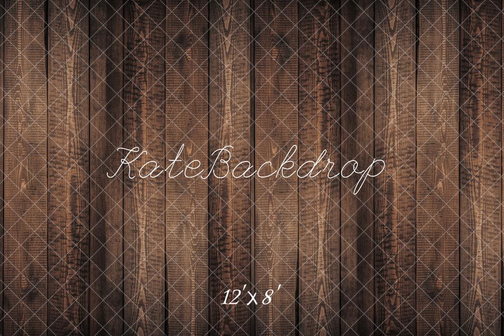 Kate Vieux Marron foncé Bois Sol Toile de fond en Laine pour la photographie - Kate Backdrop FR