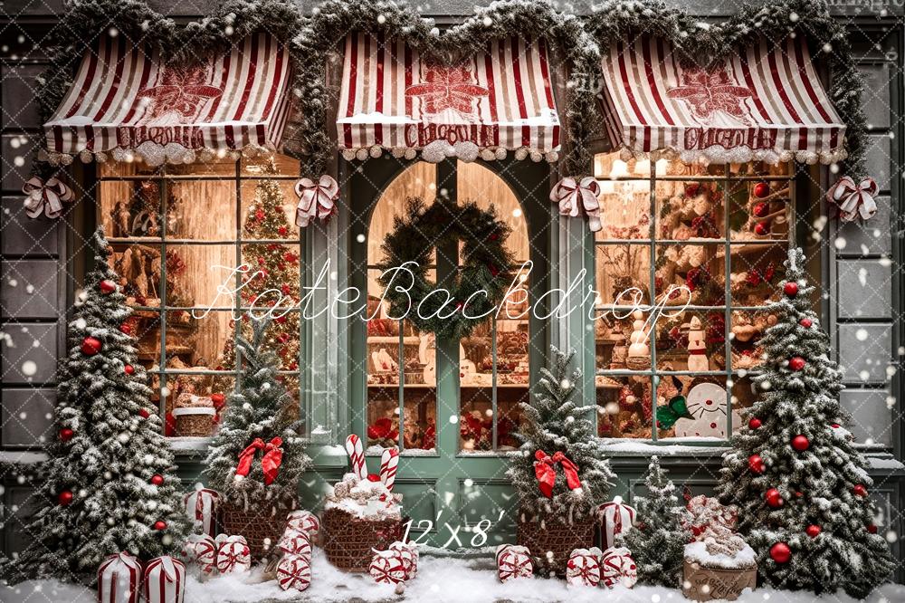 Offres Éclair Kate Sapin de Noël Boutique Neige Toile de fond en Laine pour la photographie - Kate Backdrop FR