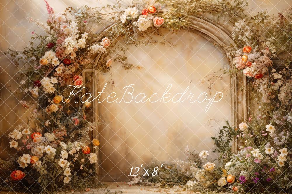 Offres Éclair-Kate Ensoleillé Beige Mur Arc de fleurs Toile de fond en Laine conçue par Emetselch - Kate Backdrop FR