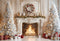 Kate Noël Cheminée Sapins Cadeaux Toile de fond en Laine conçue par Emetselch - Kate Backdrop FR