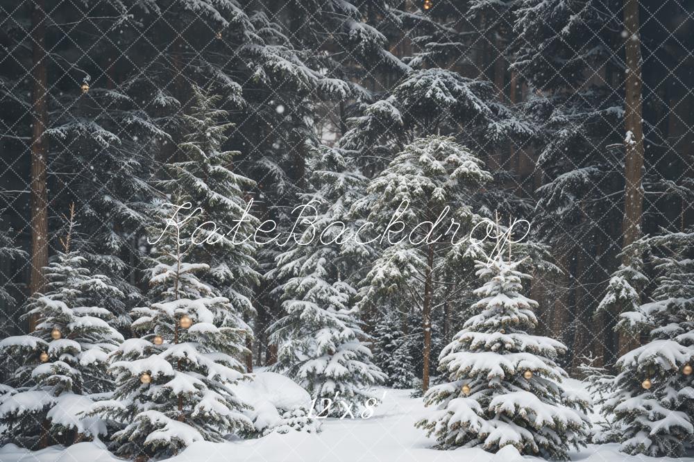 Kate Neige Forêt de pins Hiver Toile de fond conçue par Emetselch - Kate Backdrop FR