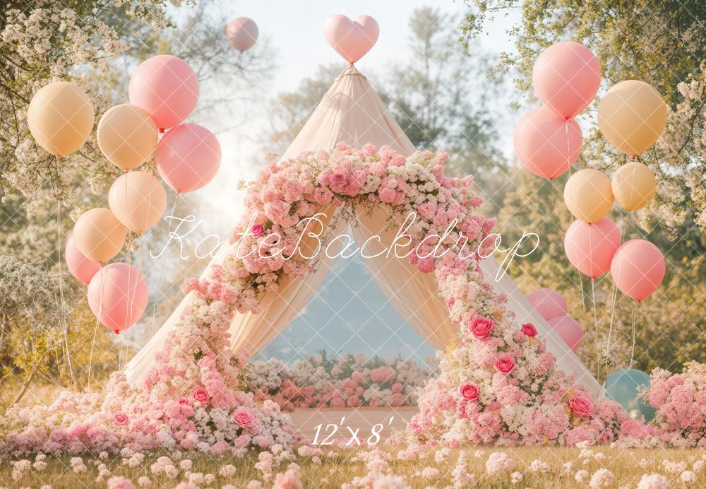 Kate Romantique Arche de fleurs Ballon Tente Toile de fond conçue par Emetselch - Kate Backdrop FR