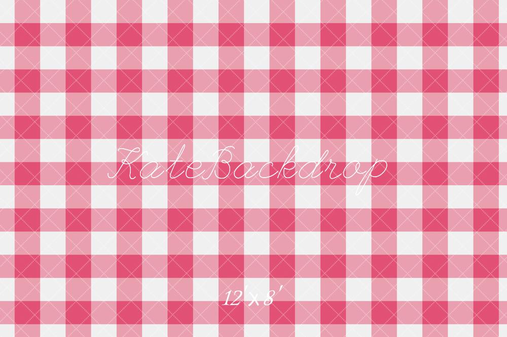 Kate Motif à carreaux Rose & Blanc Sol Toile de fond conçue par Emetselch - Kate Backdrop FR